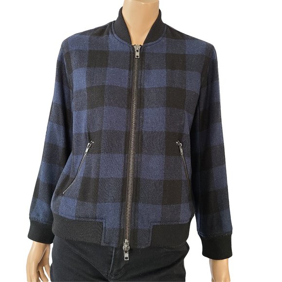 RAILS Blue & Black Bomber Style Unisex Jacket XS - Picture 1 of 7